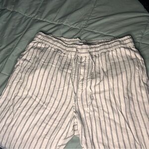 White Striped Easy Pant